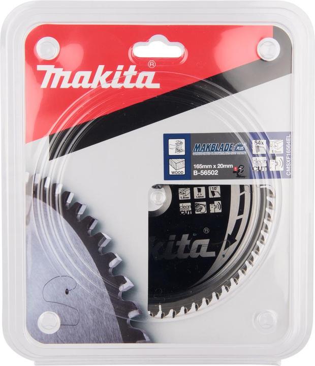 Productafbeelding Makita B-56502 TCT zaag 165X1.9X20mm 10 ° T64 MAKBLADE PLUS