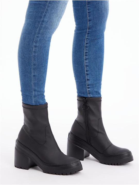 Image du produit Tommy Hilfiger Femmes Tommy Jeans Talon Bottes de taille moyenne, Noir, 37 EU (37)