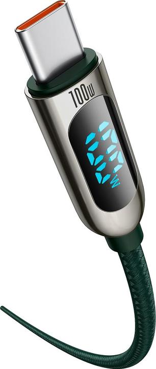 Actual product image Baseus Display Fast Charging Data Cable Type-C to Type-C 100W 2m Green (2 m, USB 2.0)