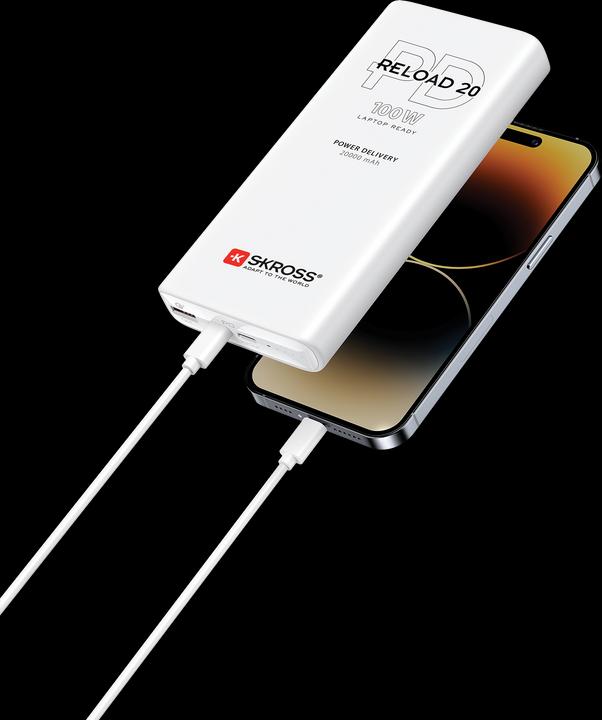 Immagine prodotto Skross Banca di energia RELOAD 20000 100W PD Bianco (20000 mAh, 100 W, 74 Wh)