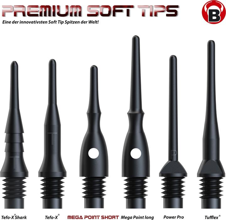 Produktbild Bull's Mega Point Tips Short 6mm(2BA)