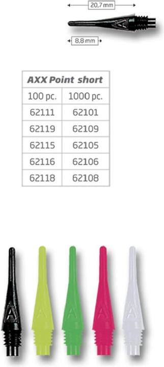 Produktbild Bull's AXX Soft Tips Short 6mm(2BA)