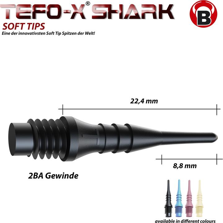 Produktbild Bull's Tefo-X Shark Soft Tips 6mm(2BA)