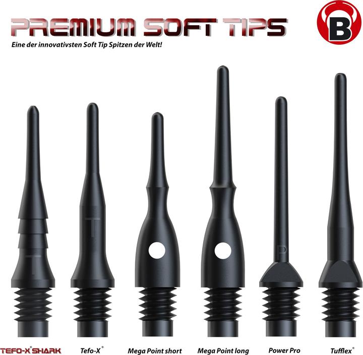 Produktbild Bull's Tefo-X Shark Soft Tips 6mm(2BA)