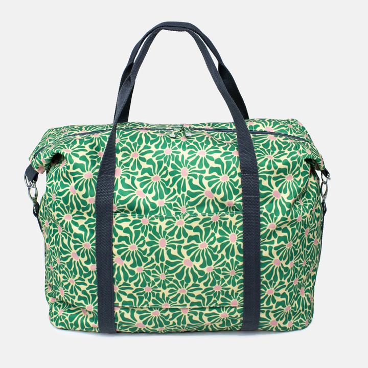 Kind Bag Weekender Abstract Flowers - Green+Pink (560 l)