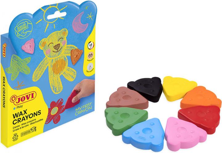 Image du produit Jovi L'OURS MAGIQUE crayons de cire 8 couleurs de base en forme d'ours (Multicolore, 8 x)
