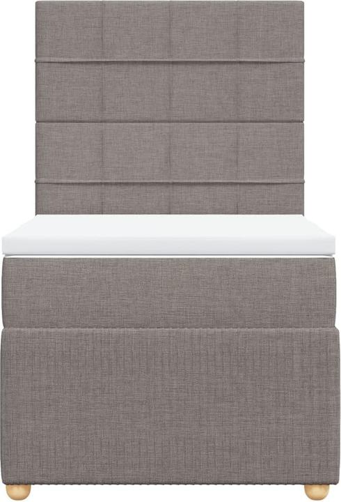 Produktbild VidaXL Boxspringbett Einzelbett Polsterbett Bett Matratze Taupe 80x200cm Stoff (80 x 200 cm, 80 x 200 cm)