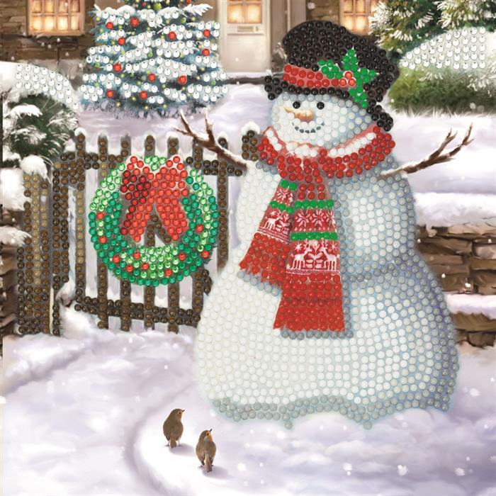 Immagine prodotto Craft Buddy Pupazzo di neve sorridente, cartolina 18x18cm Crystal Art