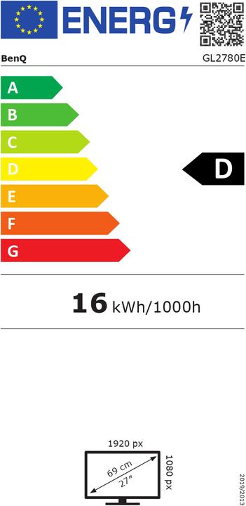 Energy Label BenQ GL2780E (1920 x 1080 pixels, 27")