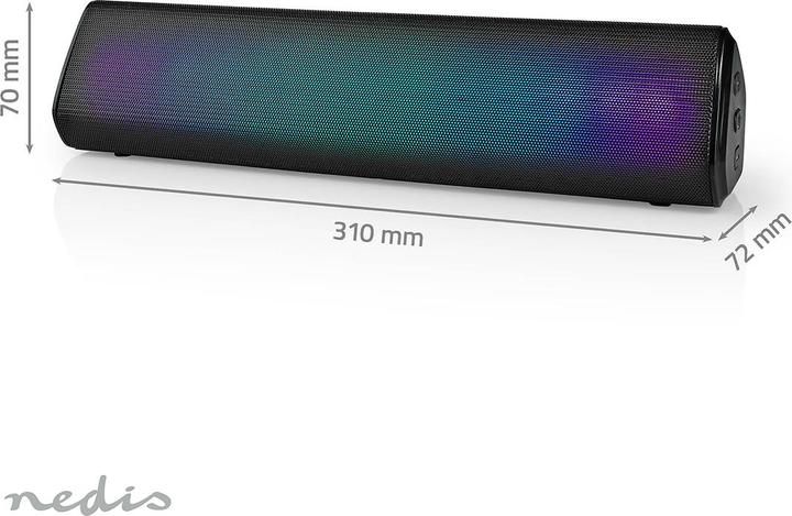 Produktbild Nedis Bluetooth®-Lautsprecher | max. Batteriespielzeit: 6 Std | Tisch Design | 18 W | Stereo | Einge (6 h, Batteriebetrieb)