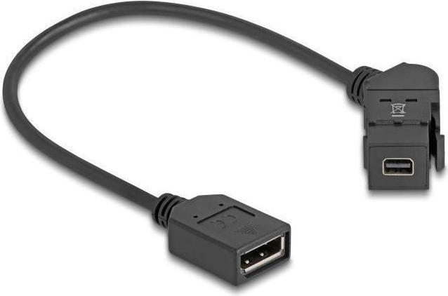 Produktbild Delock 67155 - Keystone Modul Mini DisplayPort Einbaubuchse zu DisplayPort Buchse 45 gew (0.30 m, DisplayPort)