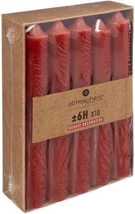 Produktbild Atmosphera Set of 10 Red Stick Candles H16