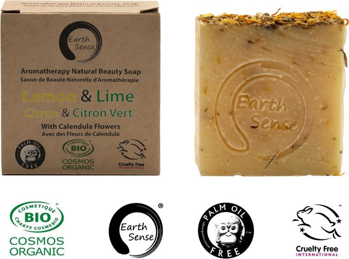 Produktbild Natura Punto Palmölfreie feste Bio-Seife, min. 72% kaltgepresste Öle, Lemon und Lime (Hartseife)