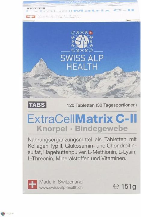 Nutritional values and ingredients Swiss Alp Health ExtraCellMatrix (120 Piece, Pills, 210 g)