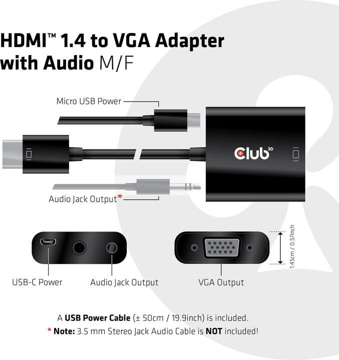 Actual product image Club 3D CAC-1302 (VGA, 24 cm)