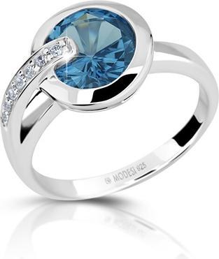 Produktbild Modesi Charming silver ring with aquamarine and zircons M11061 - Circuit: 58 mm (58)