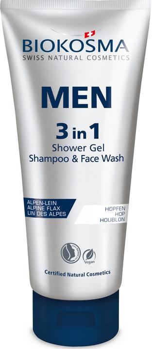 Biokosma Men's Care Shampoo & Showergel & Face Wash (200 ml, Flüssiges Shampoo)
