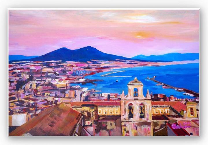 Produktbild Trenddeko Bleichner - Naples with Mount Vesuvio (45 x 30 cm)
