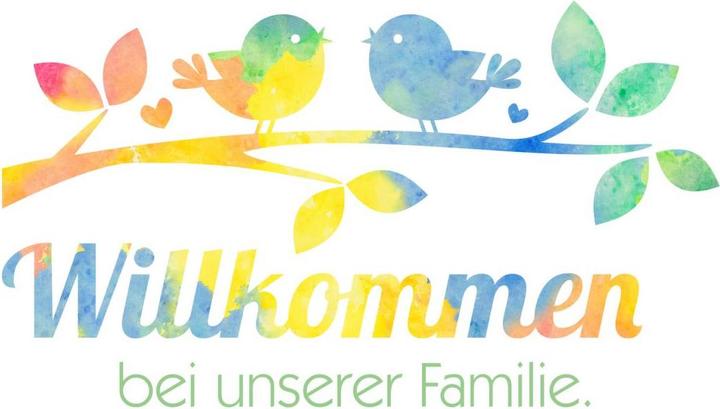 Produktbild Trenddeko Aquarell - Willkommen bei unserer Familie (140 x 79 cm)