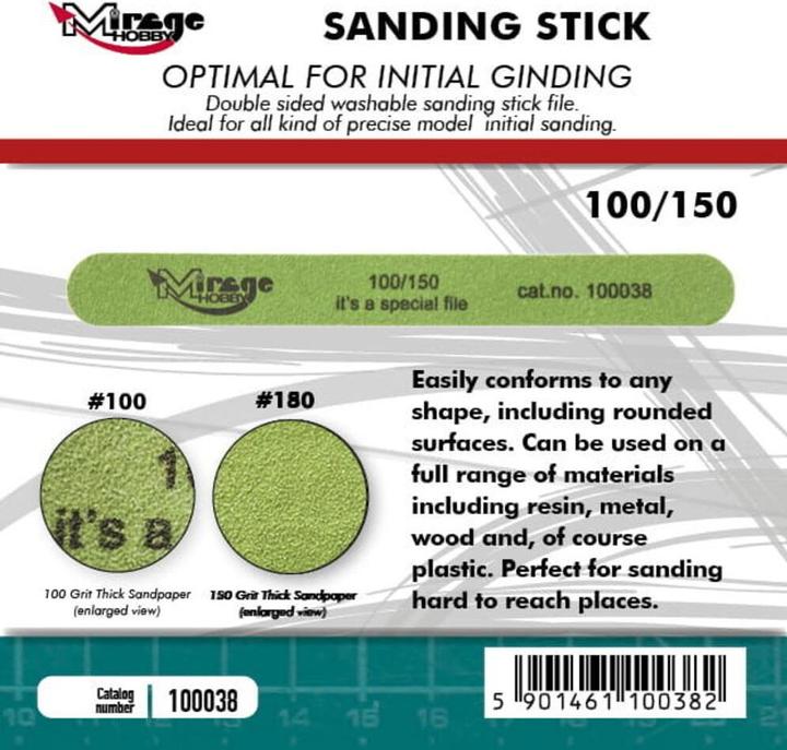 Productafbeelding Mirage Hobby MIRAGE Schuurstok Dubbel Raster 100/150