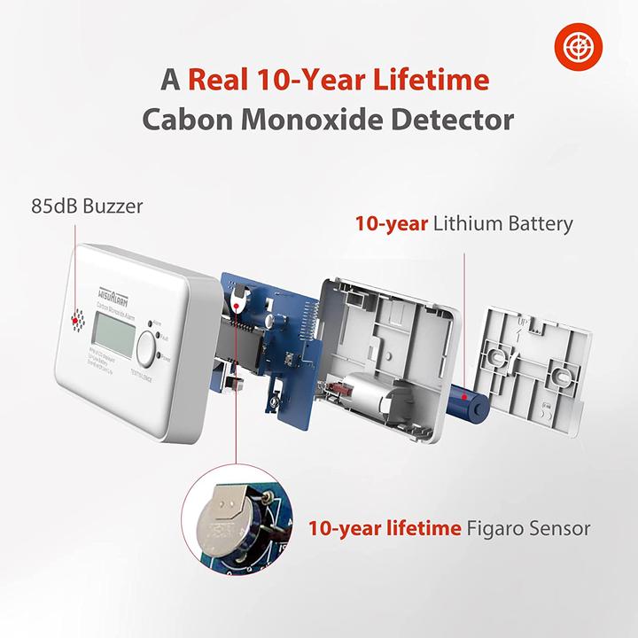 Produktbild Wisualarm HY-GC20B Kohlenmonoxid-Melder inkl. 10 Jahres-Batterie batteriebetrie