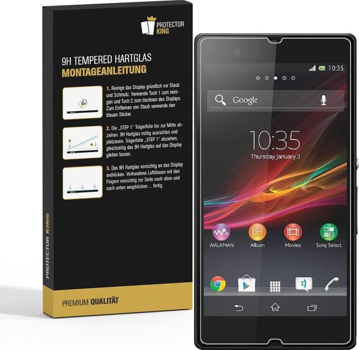 Produktbild Protectorking 1x echtes Tempered 9H Panzerhartglas 3D KLAR (1 Stück, Sony Xperia Z)