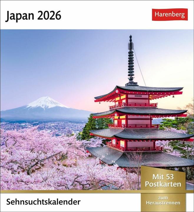 Harenberg Japan Sehnsuchtskalender 2026 - Wochenkalender mit 53 Postkarten (Harter Einband, Deutsch)