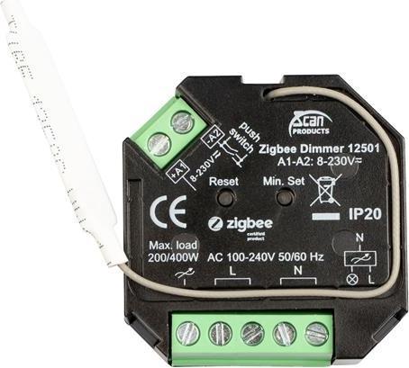 Produktbild Scan Products ZigBee 3.0 Box Push Lysdaemper 200W LED (Bagkant)