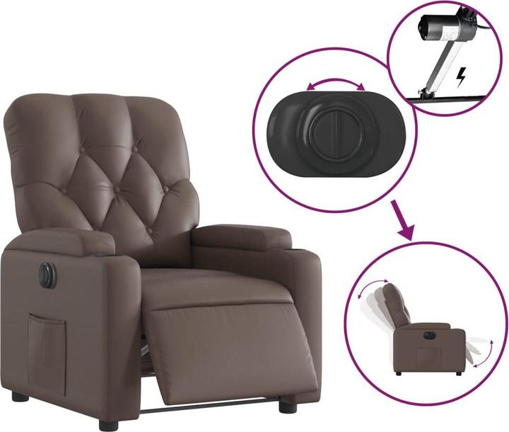 Actual product image VidaXL Recliner armchair reclining armchair armchair electric brown imitation leather
