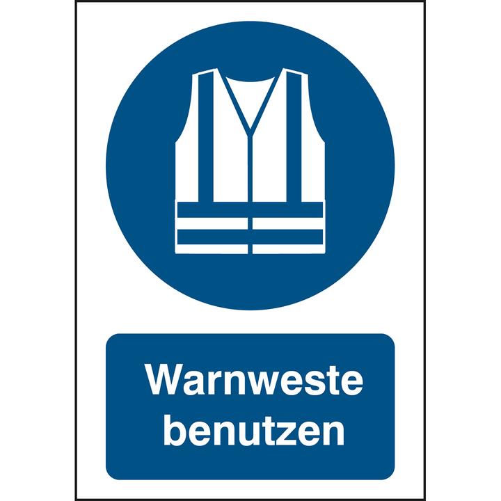 Produktbild Brady B-862, Toughwash-Gebotsschild, M015 - Warnweste benutzen, Polyester, Weiss auf Blau, 297 x 42