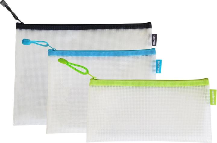 Actual product image Kolma Mesh bag A4 anthracite with zip fastener