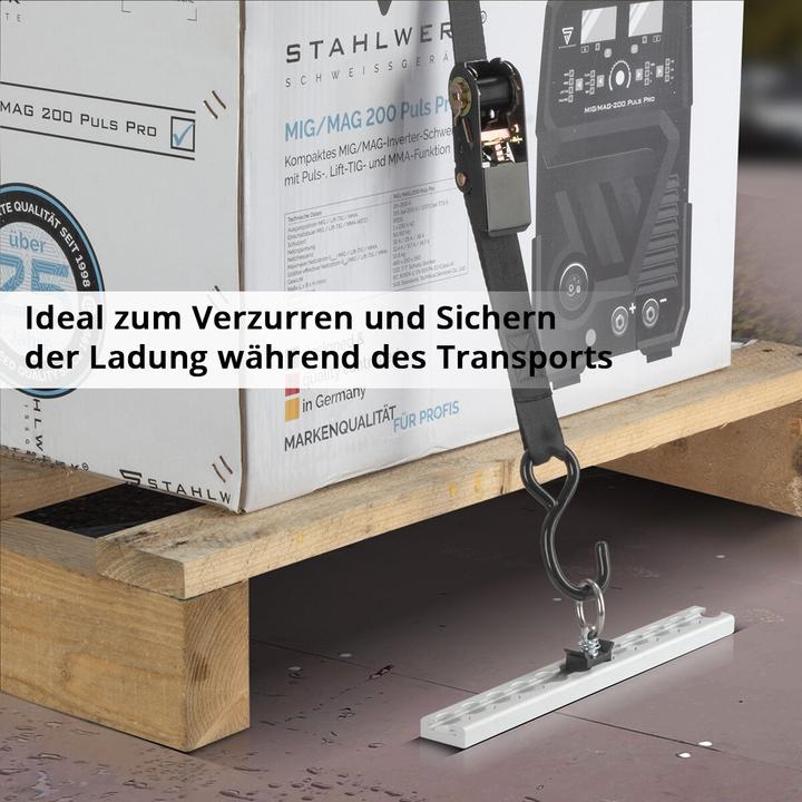 Produktbild Stahlwerk Zurrschienen 2er Set mit Zurrösen 30 cm Aluminium Airlineschiene