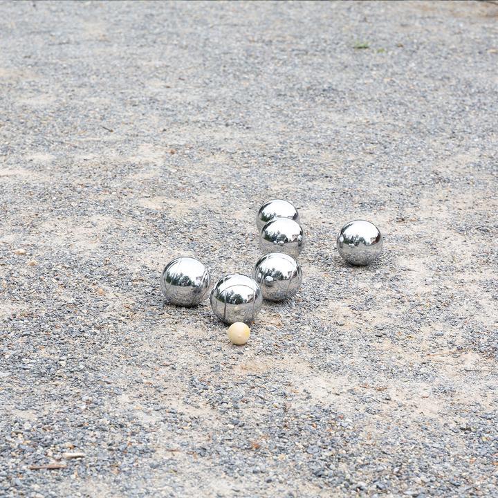 Actual product image Casativo Boules & pétanque game with 8 metal balls, wooden ball, distance metre, carrying bag (8 x, 72 mm)