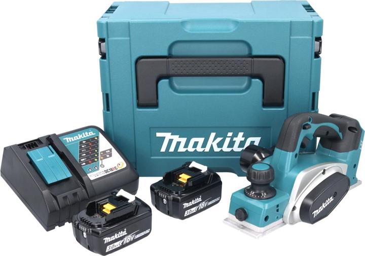Produktbild Makita DKP 180 RFJ Akku Hobel 18 V 82 mm + 2x Akku 3,0 Ah + Ladegerät + Makpac