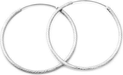 Beneto Glittering silver round earrings AGUC1240 - Diameter: 5.5 centimeters (L)