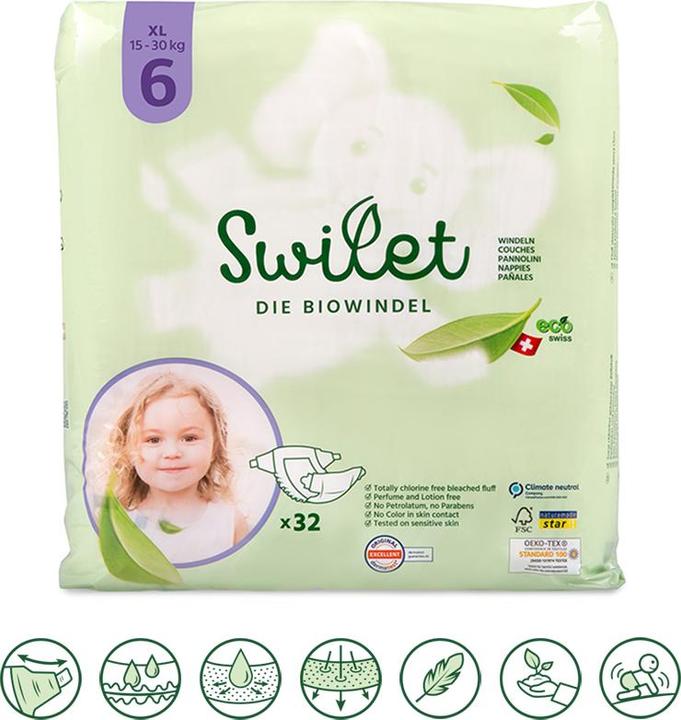 Image du produit Swilet La couche bio (Taille 6, Pack, 32 pièce(s))