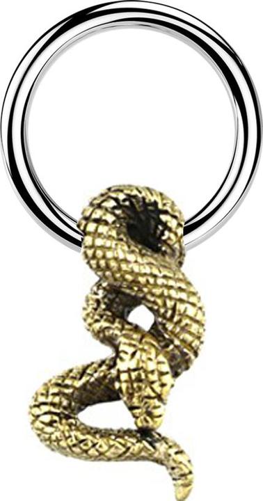 Immagine prodotto Star Piercing Anello Micro Closure argento serpente placcato oro (Ottone, Acciaio chirurgico 316L)