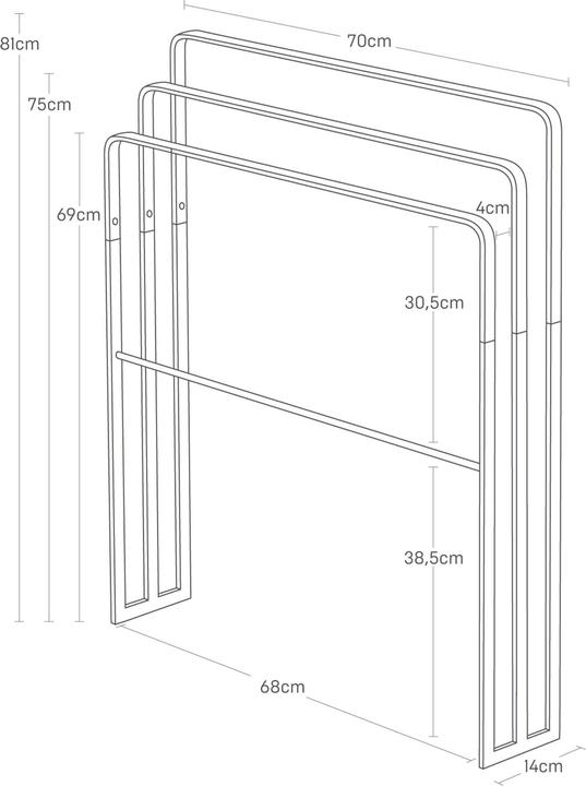 Image du produit Yamazaki Porte-serviettes à 3 barres TOWER