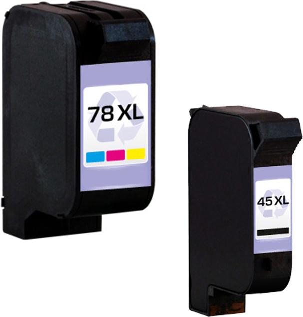 Actual product image Plutoos HP 45XL HP 78XL Cartridges XXL compatible, set of 2 BK+CL (FC, CL)