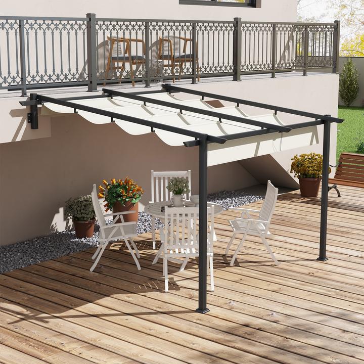 Image du produit Outsunny Pergola avec un toit en toile rétractable (297 cm, 297 cm)