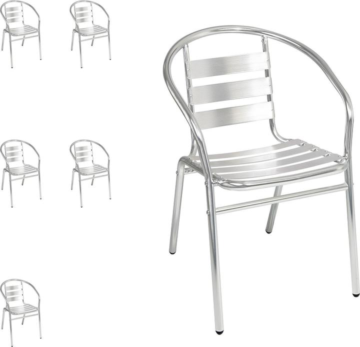 Actual product image Mojawo 6 Stk. stabile Aluminium Bistrostuhl Stapelstuhl Gartenstuhl stapelbar