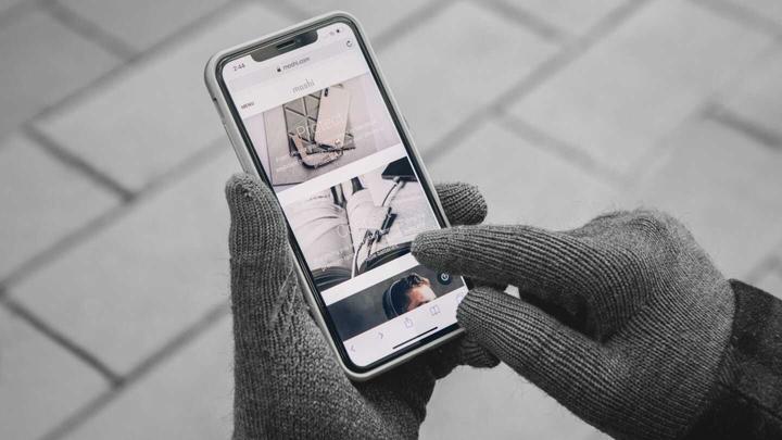Actual product image Moshi Digits Touchscreen Gloves - Dark Gray (L) (L)