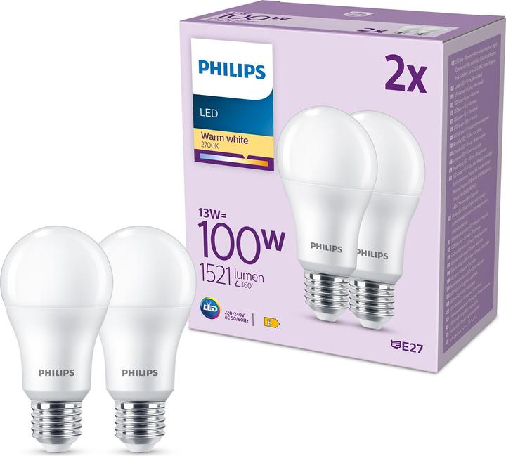 Actual product image Philips Bulbs (E27, 13 W, 1521 lm, 2 x, E)