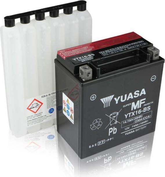 Image du produit Yuasa Batterie de moto YTX16-BS AGM (DIN 81600) (12 V, 14.70 Ah, 230 A)