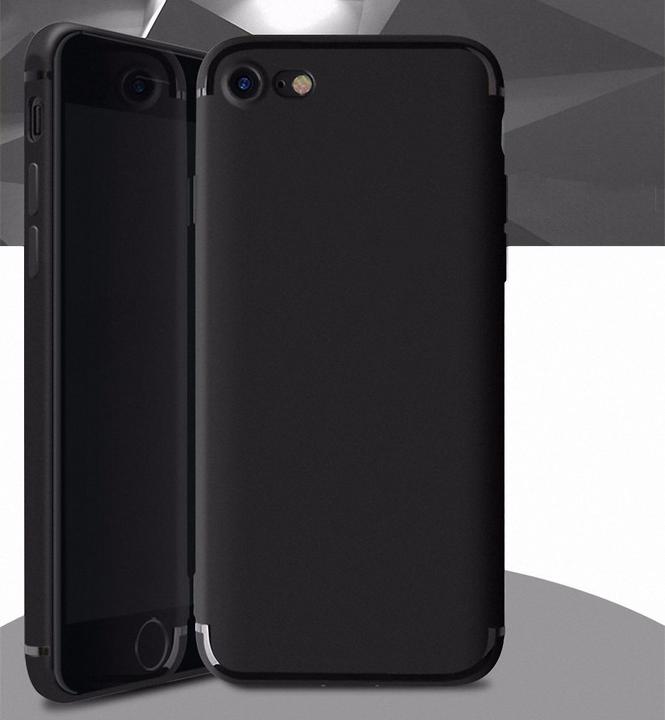 Produktbild König Design Apple iPhone 8 Plus Handyhülle Schutzcase Schwarz Silikon Bumper Case Cover Dünn (Apple iPhone 8 Plus)