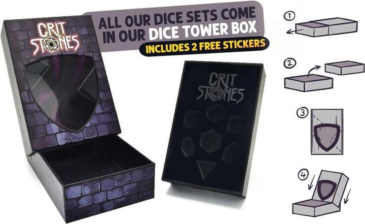 Produktbild Glass Staff CritStones Liquid Core Würfel Set Orbital Tide (silver ink) (7)