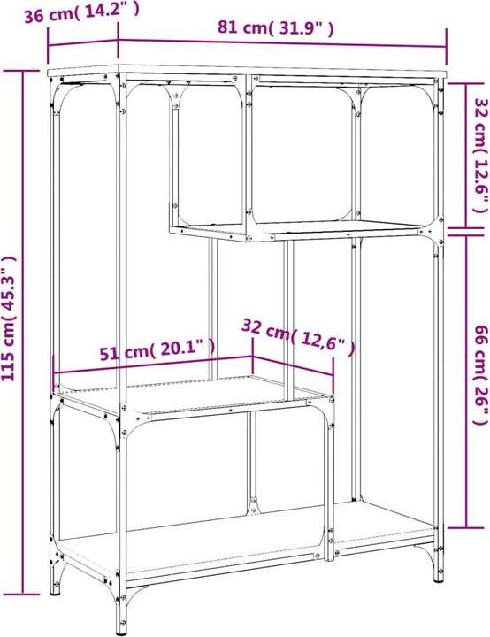 Produktbild VidaXL Bücherregal (81 x 36 x 115 cm)