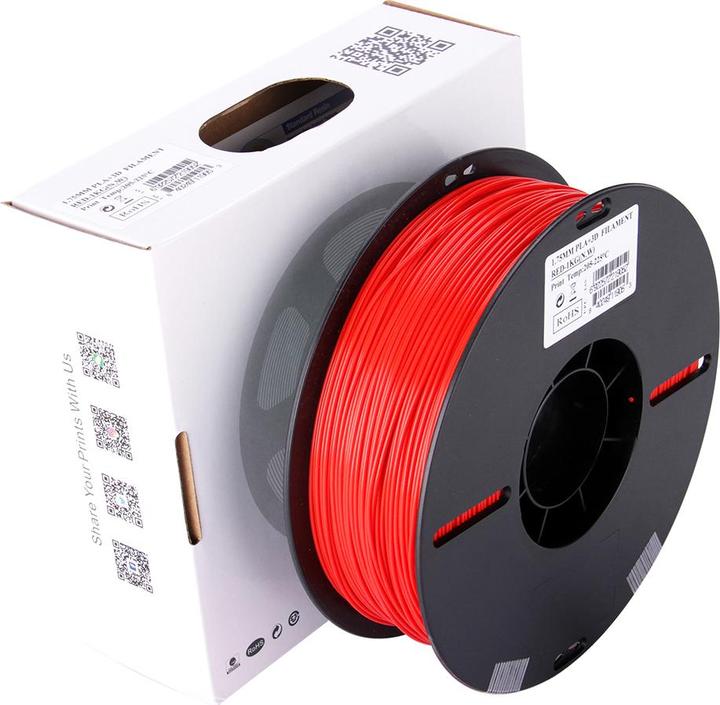 Actual product image eSUN PLA+ 1.75mm Red 1kg 3D Filament (PLA+, 1.75 mm, 1000 g, Red)