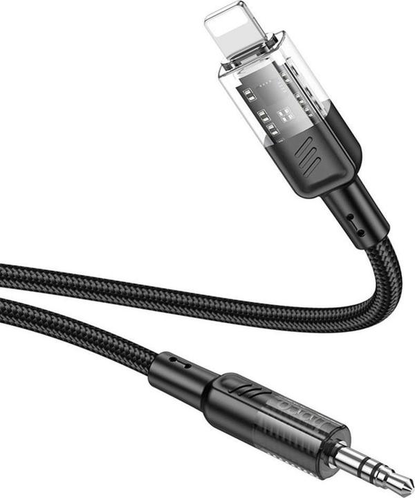 Actual product image Hoco UPA27 Digital Audio / AUX Umwandlungskabel auf Lightning, schwarz (1.20 m, Lightning)