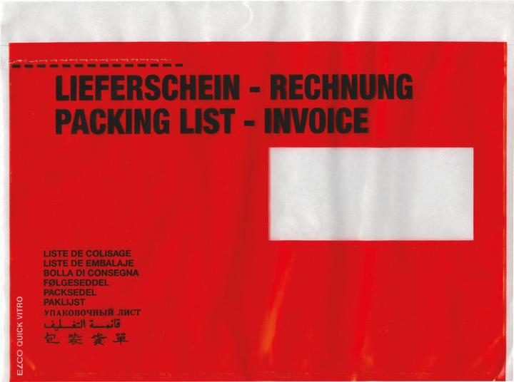 Produktbild Elco Quick Vitro Dokumententaschen Lieferschein/Rechnung (C5)